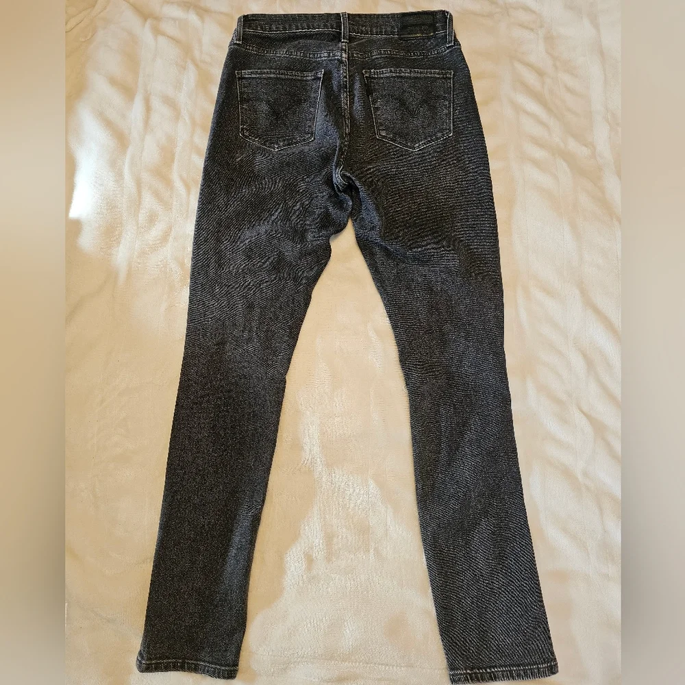 Levi’s 721 high rise skinny jeans sz 28 Faded black/gray wash distressed knees - Picture 2 of 5